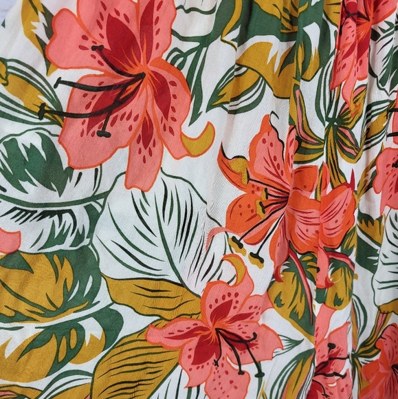 Cleobella by Anthropologie Nohea Tropical Indian Hibiscus Smock Jumpsuit Medium - Picture 6 of 9